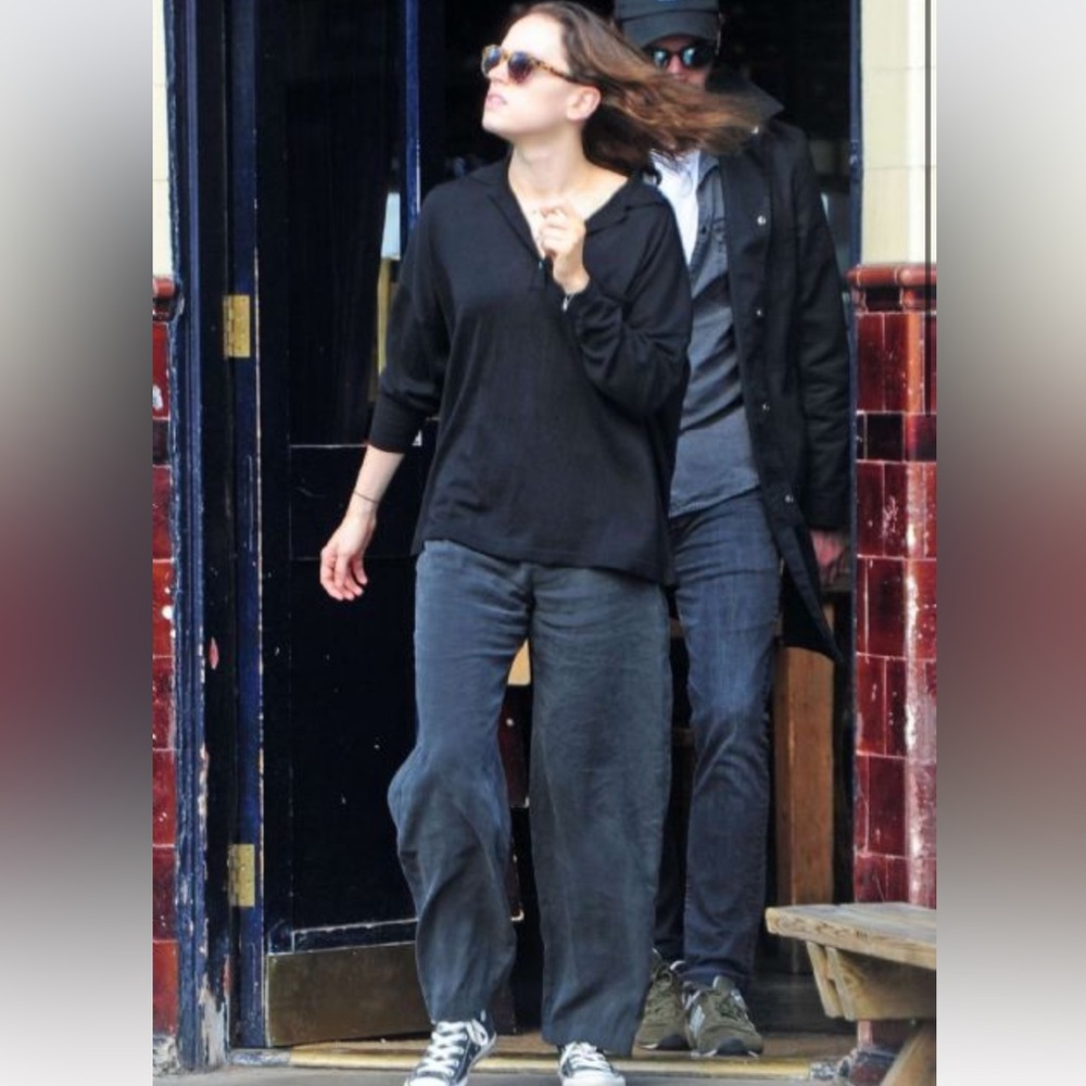 Cloth & Stone Tencel Wide Leg Pants Gray Anthropologie As Seen on Daisy Ridley